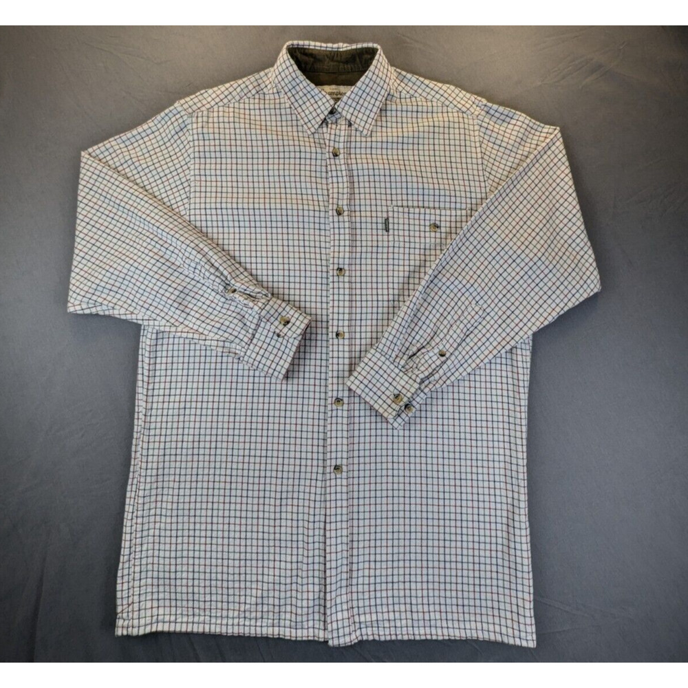 Champion Flannel Shirt Medium Men's Super Vintage Ayr Corduroy Lined Plaid